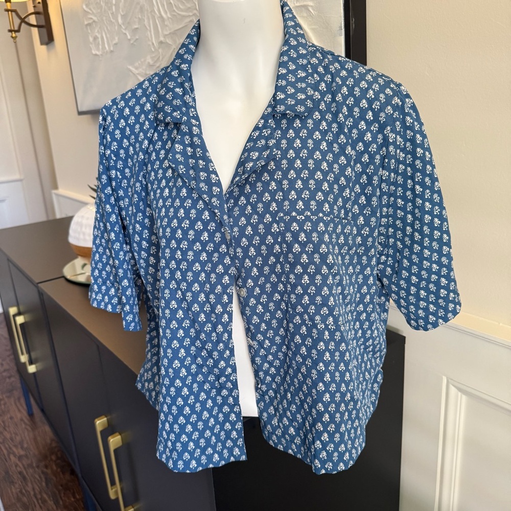 Haute Hippie Blue‎ and White Button Down Shirt